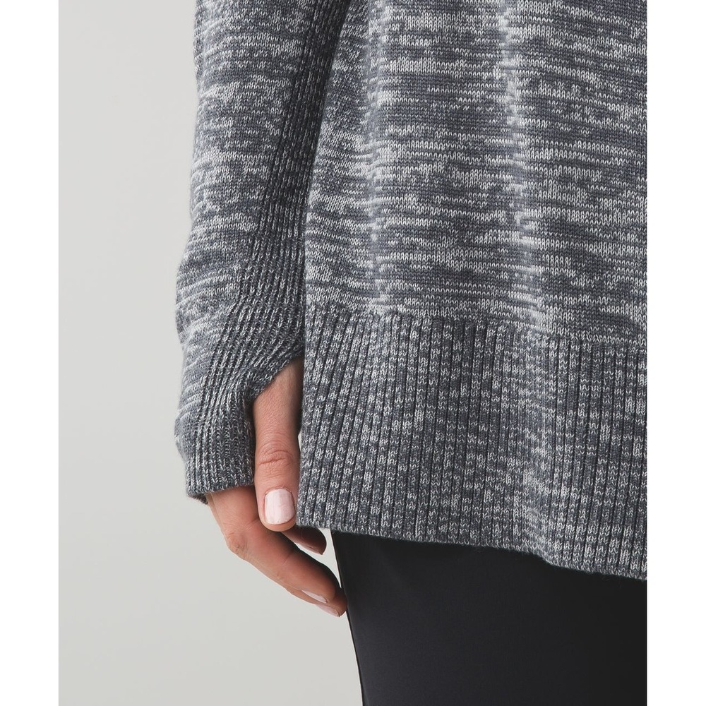 Lululemon Peace of Mind Wrap Hooded Cardi Heathered Dark Slate Silver Spoon Gray - Picture 4 of 10